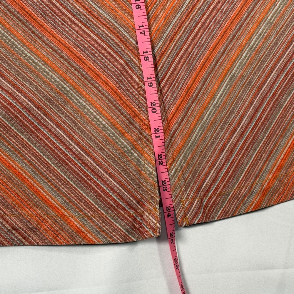 Lucky Brand Skirt Womens 10 Orange Striped A-Line Cotton Chevron Boho Retro 90s - Picture 8 of 8